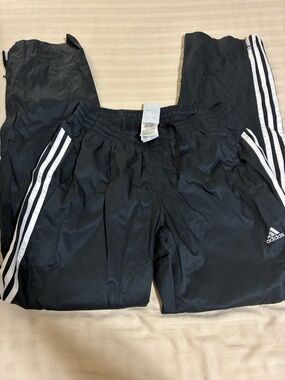 Adidas Black Kids Joggers with White Side Stripes (Track Pants) (M)